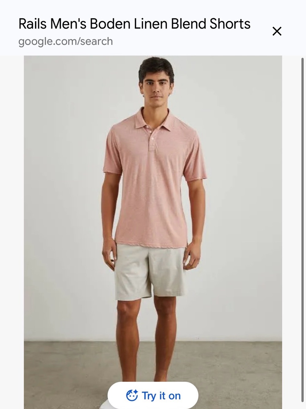 Rails Boden Stone Beige Men's Tailored Shorts